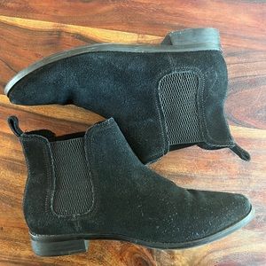 Tom’s Ella Chelsea Boot Black Suede Ankle Bootie